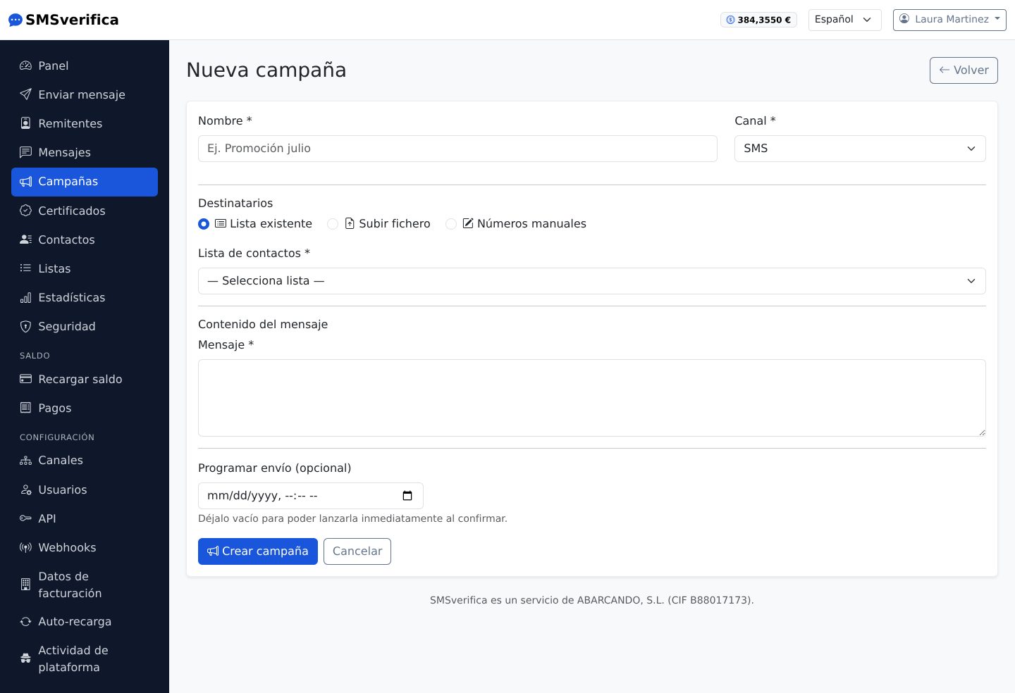 Crear campaña