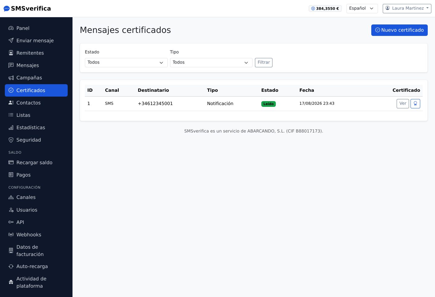 Expedientes certificados